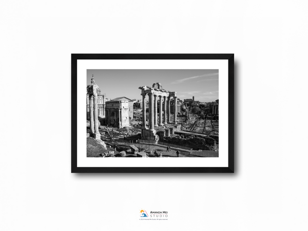The Roman Forum Black & White - Rome, Italy