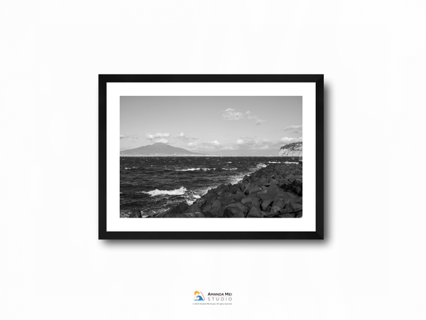 Mount Vesuvius from Sorrento Black & White - Sorrento, Italy