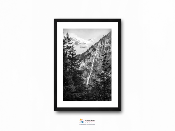 Trümmelbach Falls Black & White - Lauterbrunnen, Switzerland