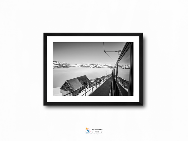 Train up to Jungfraujoch Black & White - Eigergletscher, Switzerland