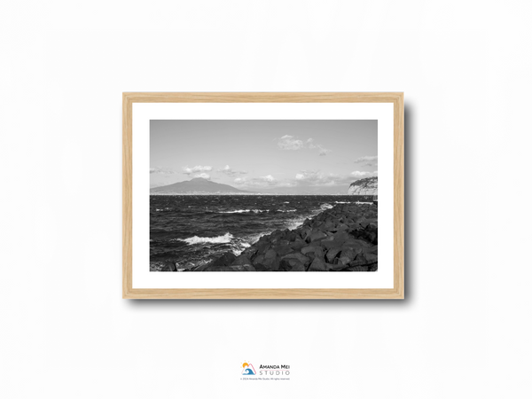 Mount Vesuvius from Sorrento Black & White - Sorrento, Italy