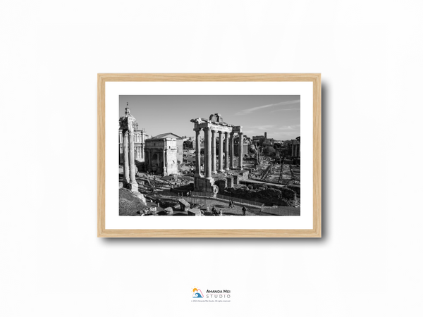 The Roman Forum Black & White - Rome, Italy