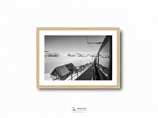 Train up to Jungfraujoch Black & White - Eigergletscher, Switzerland