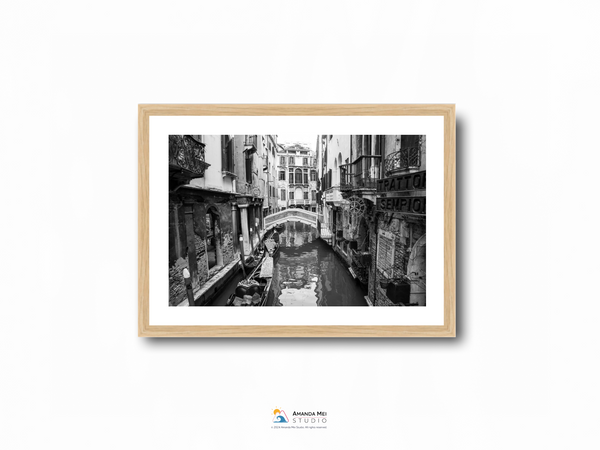 The Canals of Venice Black & White - Venice, Italy