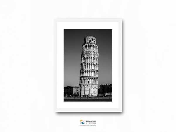 Leaning Tower of Pisa Black & White - Pisa, Italy