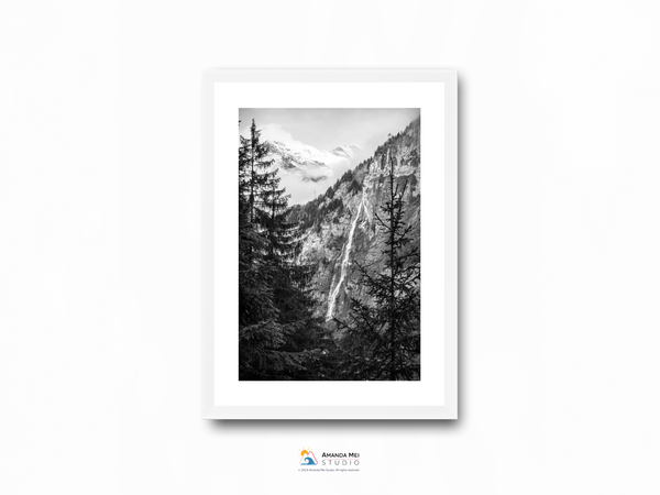 Trümmelbach Falls Black & White - Lauterbrunnen, Switzerland