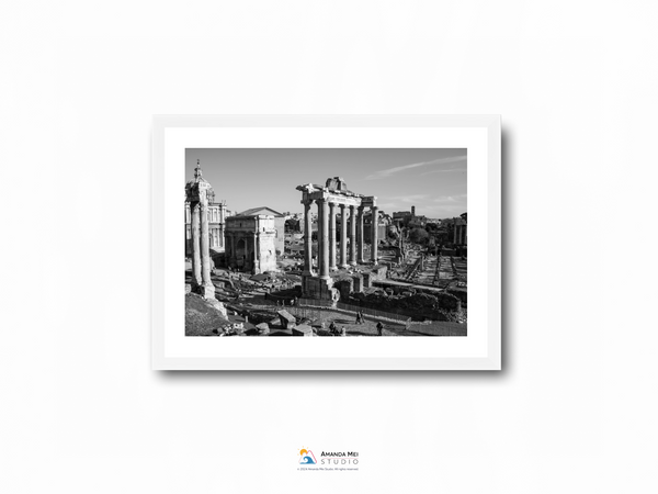 The Roman Forum Black & White - Rome, Italy