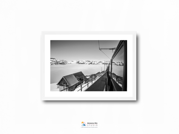 Train up to Jungfraujoch Black & White - Eigergletscher, Switzerland